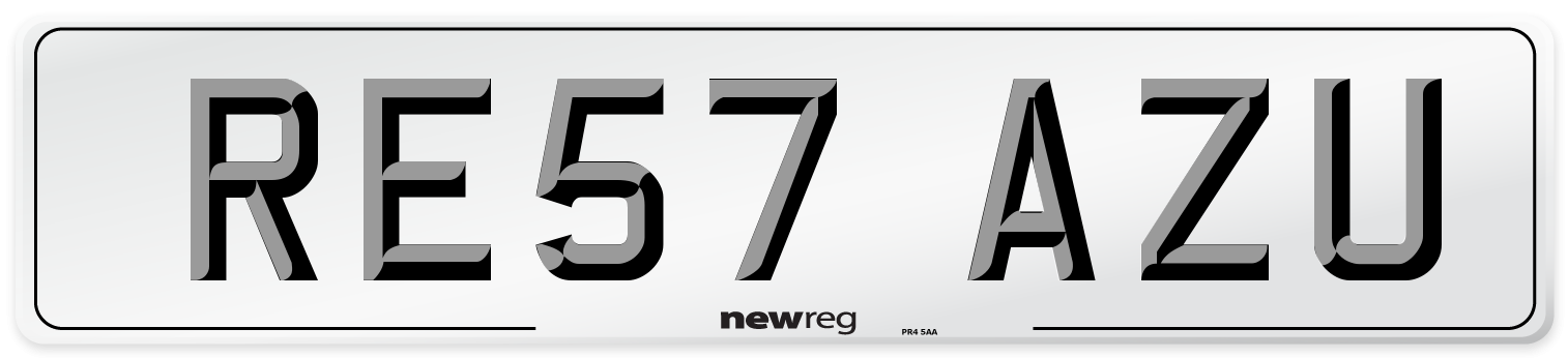RE57 AZU Number Plate from New Reg